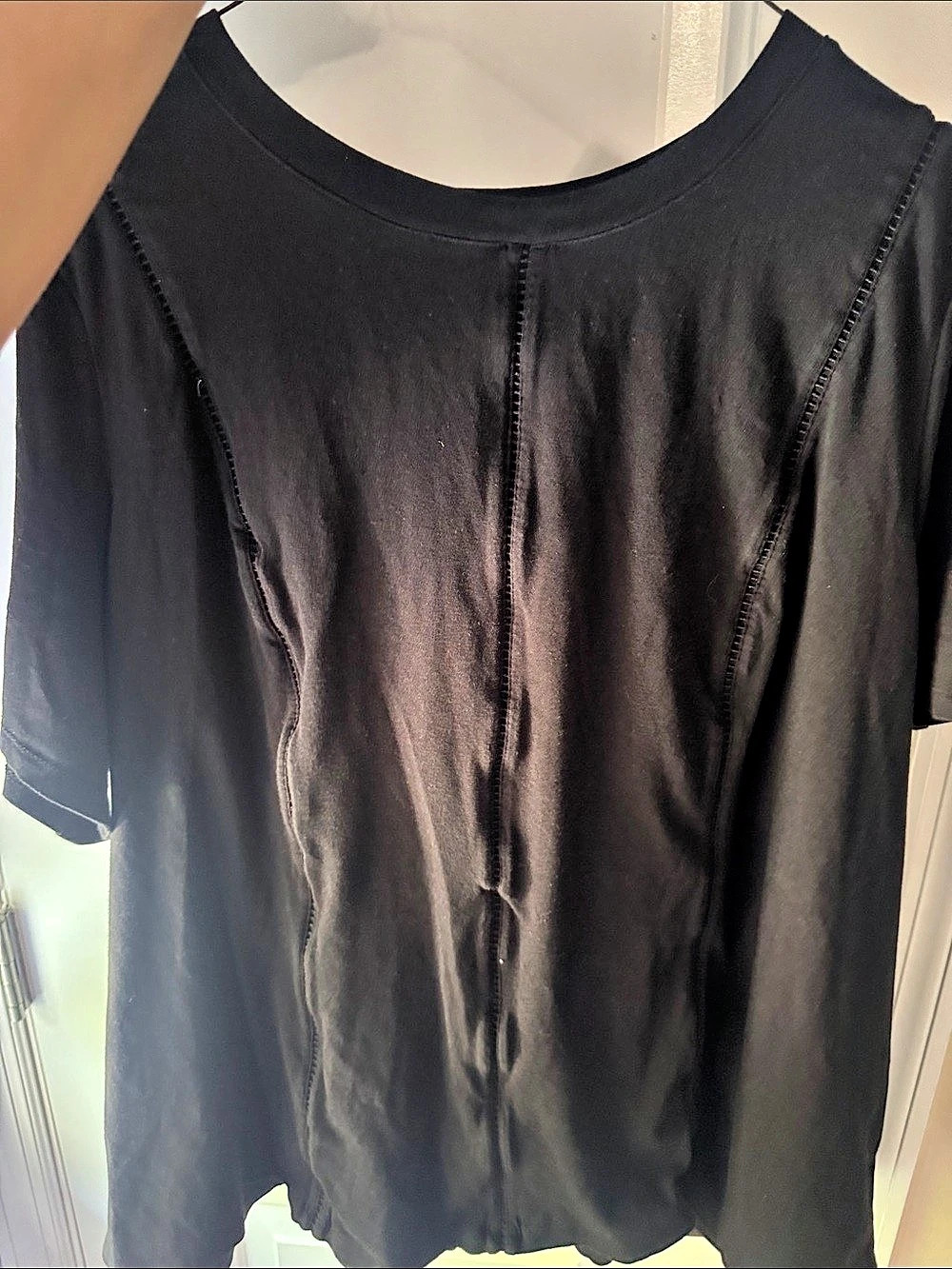 Carven Marco Vellavo Short Sleeve Top in Black Size 3X Like New